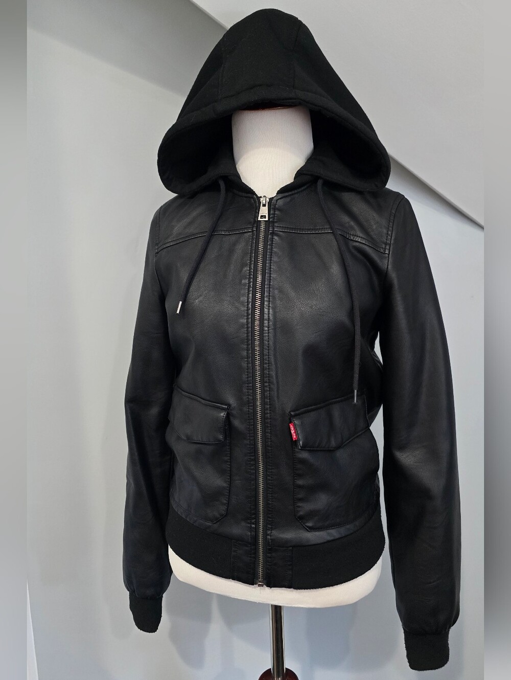 Levi's Black Hooded Bomber Jacket